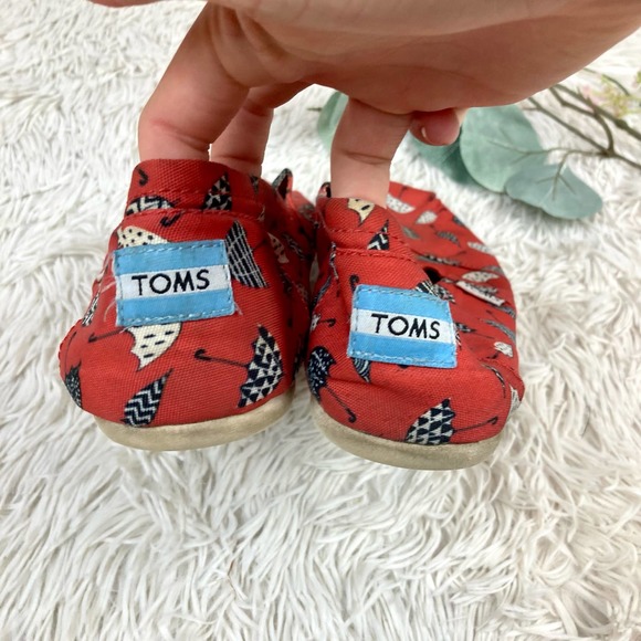 Toms Umbrella Rain Print Canvas Flat Shoes - Picture 4 of 7